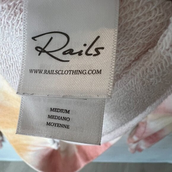 Rails Sweatshirt Womens Size Medium Pink & Orange Ramona Sunset Tie Dye Cotton - Picture 13 of 16